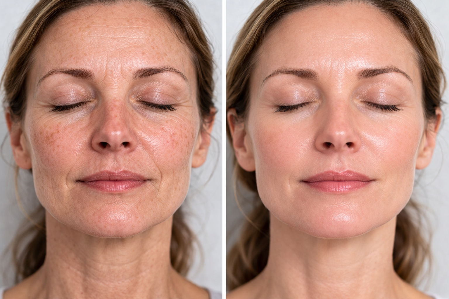 Before and after photo from CO2 laser resurfacing