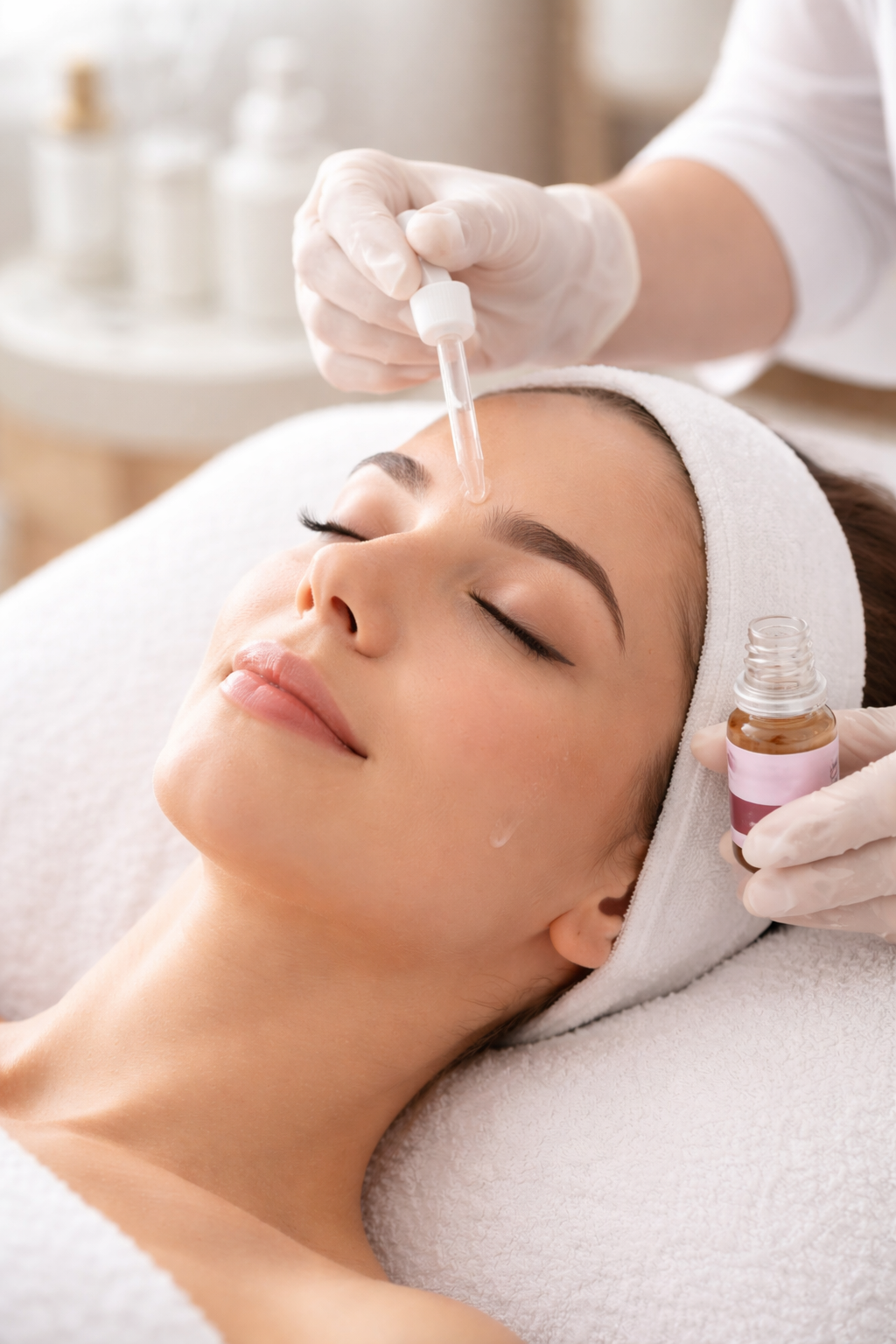 Woman getting a PRX skin treatment